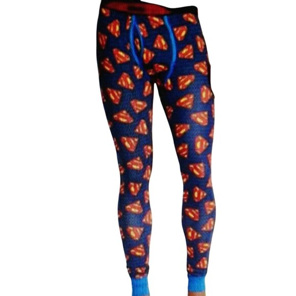 Superman S 28 30 Cool Johns Long Underwear Comic Print Base Layer Thermal Bottom - Picture 3 of 4